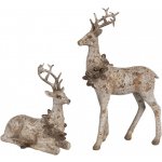 Clayre & Eef Set 2ks hnědá dekorace srnec 12*5*20 / 12*5*12 cm – Hledejceny.cz