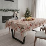 Mybesthome Vánoční ubrus Natale MAGIC I. béžová motiv E 130x230 cm – Sleviste.cz