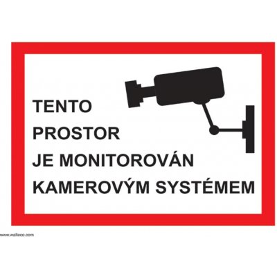 Walteco Tento prostor je monitorován 297x210mm, formát A4, plastová tabulka Množství: 1 ks , 20050 – Hledejceny.cz