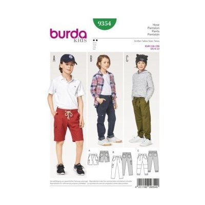 Střih Burda číslo 9354 na kalhoty pro školní děti – Zboží Dáma