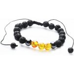 Nefertitis Jantar polyresin a lávový kámen náramek se Shamballa zapínáním NF13156 – Zboží Mobilmania