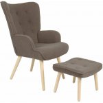 Autronic Paris II + taburet masiv látka hnědá – Zboží Mobilmania