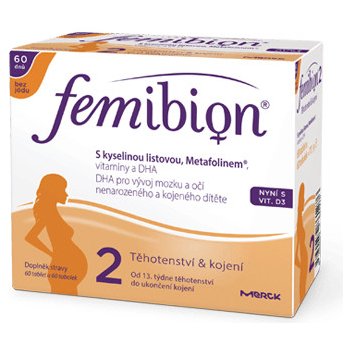 FemiBion 2 s Vitamínem D3 bez jódu 120 tablet