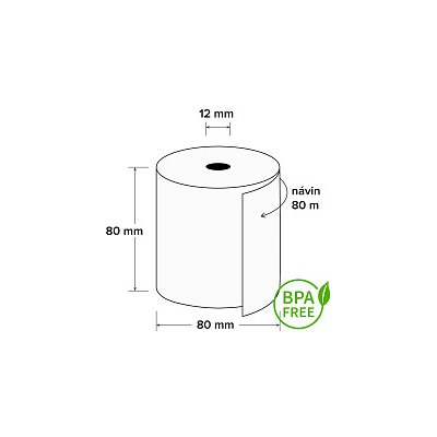 Termo kotouček 80/80/12mm, 80m, BPA free, 5 ks – Zboží Živě