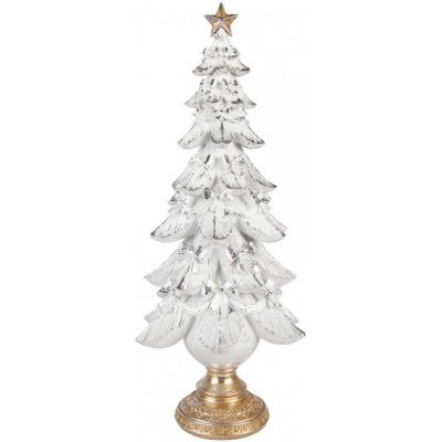 Clayre & Eef Christmas Decoration Figurine Christmas Tree 20x14x46 Cm White Plastic - 20*14*46 cm - Clayre & Eef – Hledejceny.cz