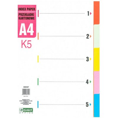 Kartonové rozlišovače A4 D.rect, 5 listů, mix barev – Hledejceny.cz
