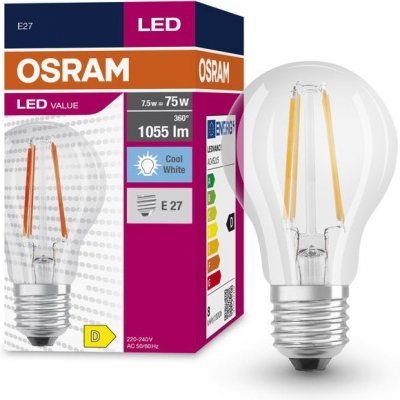 Osram Světelný zdroj LED VALUE Classic A75 FILAMENT studená bílá – Zboží Dáma