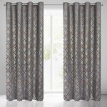 Takoy Závěs ARETA ze sametu s gradientním stříbrno-zlatým vzorem ve stylu boho 140 x 250 cm-HF-390156 | 140 x 250 cm – Hledejceny.cz