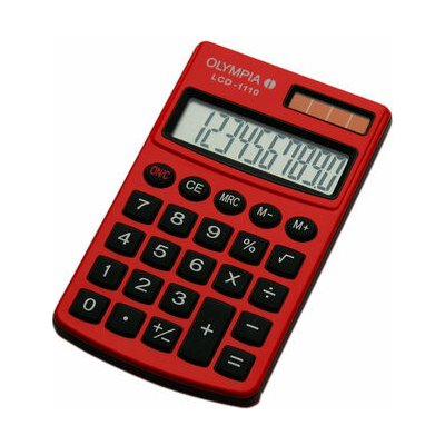 Olympia LCD 1110 červená / kalkulačka / 10 místný displej / baterie solární panel (4030152190027) – Zbozi.Blesk.cz