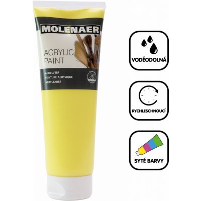 Molenaer akrylová barva 250 ml světle žlutá – Zboží Dáma