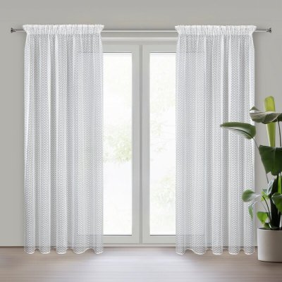 Takoy Hotová záclona ALAYA s jemným geometrickým vzorem 140 x 270 cm-HF-466631 | 140 x 270 cm – Zboží Mobilmania