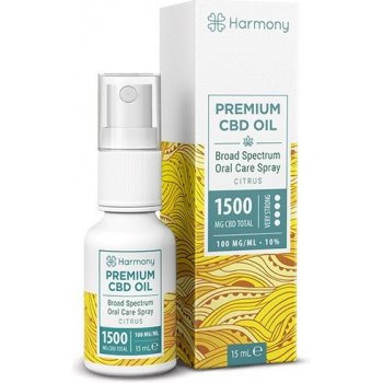 Harmony CBD olej ve spreji 1500 mg 15 ml Citrus