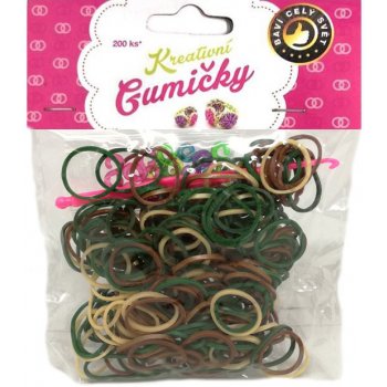 Loom Bands Pletací gumičky vícebarevné 200ks + háček