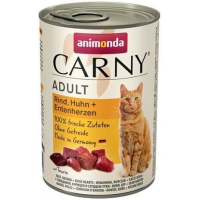 Carny cat Adult hovädzie kura a kačacie srdiečka 6 x 0,4 kg