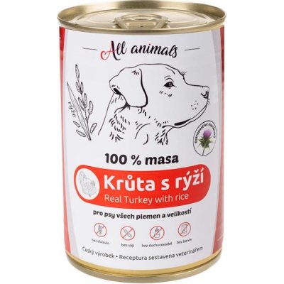 All Animals dog Krůtí mleté s rýží 400 g – Sleviste.cz