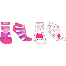 Prasátko Peppa 5234974 Dívčí kotníkové ponožky smetanová / proužek