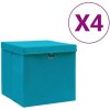Úložný box Shumee Úložné boxy s víky 4 ks 28 x 28 x 28 cm bledě modré
