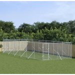 vidaXL Venkovní psí kotec stříbrný 400 x 1200 x 200 cm – Zboží Dáma