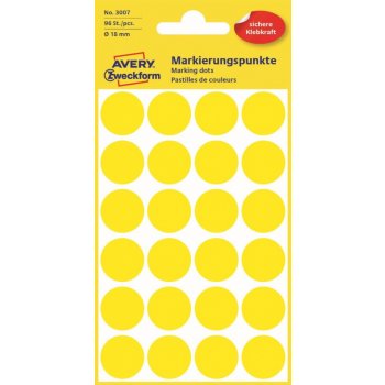 Avery Zweckform Etikety na různá značení 96 ks žluté ⌀ 18 mm kulaté 3007