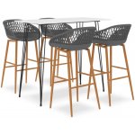 vidaXL Marketos 5dílný barový set bílo-šedý – Sleviste.cz