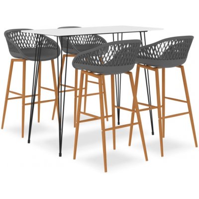 vidaXL Marketos 5dílný barový set bílo-šedý – Sleviste.cz