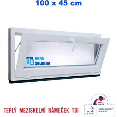 ERKADO Plastové okno 1000 x 450 mm bílé sklopné – Hledejceny.cz