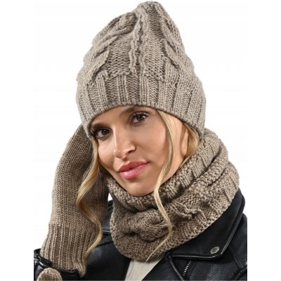 Fashionweek Dámský set čepice a šála cashmere touch AL-A10 latte – Hledejceny.cz