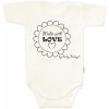 Kojenecké body Body krátký rukáv Made with love Baby Nellys ecru