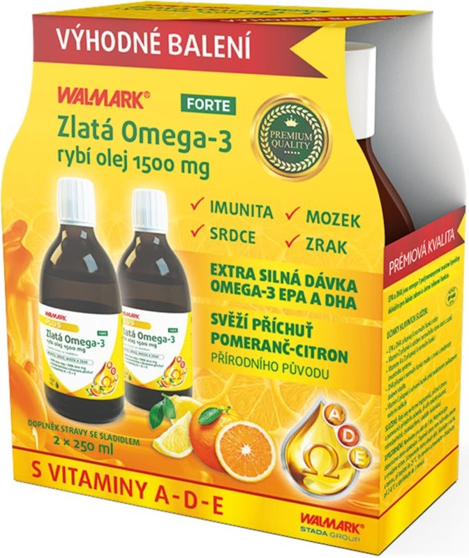 Walmark Zlatá Omega 3 Forte 1500 mg 250 ml od 169 Kč - Heureka.cz