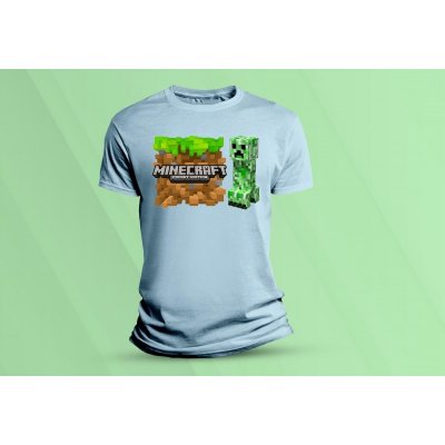 Sandratex dětské bavlněné tričko Minecraft 1., Nebesky modrá