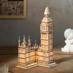 Robotime Rolife Svítící 3D dřevěné puzzle Big Ben 220 ks – Sleviste.cz
