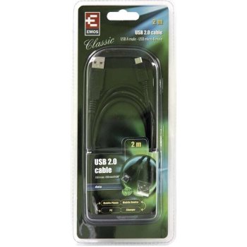 Emos SB7402 USB 2.0 A vidlice - mikro B vidlice, 2m