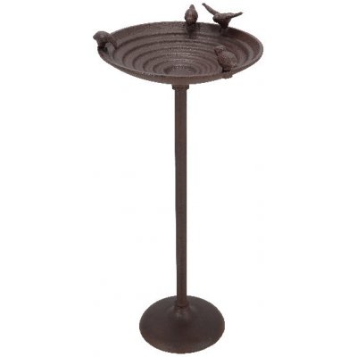 Esschert Design Koupel pro ptáčky BEST FOR BIRDS litinová na noze 60x27cm hnědá – Zboží Dáma