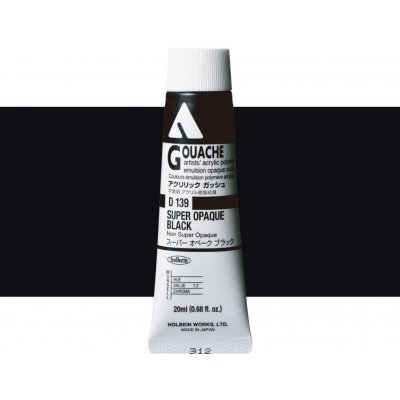 Holbein akrylová kvašová barva super opaque black 40 ml – Zboží Dáma