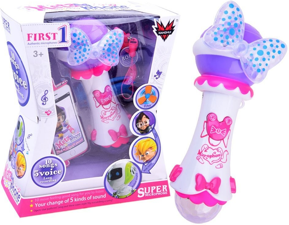 Majlo Toys dětský karaoke mikrofon s nahráváním se světly First Voice bílý  od 299 Kč - Heureka.cz