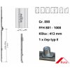 Okenní kování Roto Převodová lišta NT konstantní D15 Gr 890 / 801-1000 413 mm Počet čepů / 1 / E