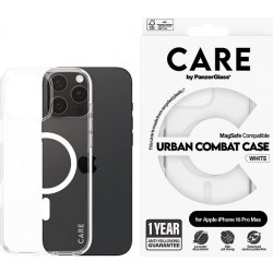 PanzerGlass® CARE kryt Apple iPhone 16 Pro Max MagSafe Urban Combat čirý/bílý