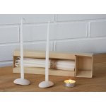 H&D HOME DESIGN Svíčky sada s kamennými svícny 12 ks bílá výška 30 cm