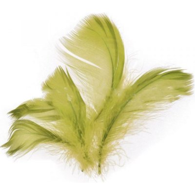 Peří v sáčku 10g olivové – Sleviste.cz