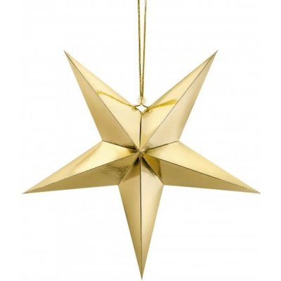 Papírová hvězda zlatá 45 cm