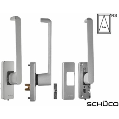 Schüco Klika standard PASK Barva: C0 - stříbrná eloxovaná, Varianta pro: Pravé křídlo – Zboží Mobilmania