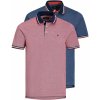 Pánské Tričko Jack & Jones 2 PACK pánské polo triko JJEPAULOS 12191216 Rio Red Denim Blue