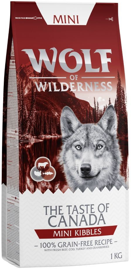 Wolf of Wilderness Mini kroketky Mix Canada & Scandinavia 2 x 1 kg