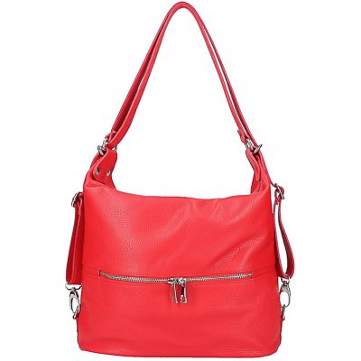 Kožená kabelka na rameno batoh 328 červená – Zboží Mobilmania