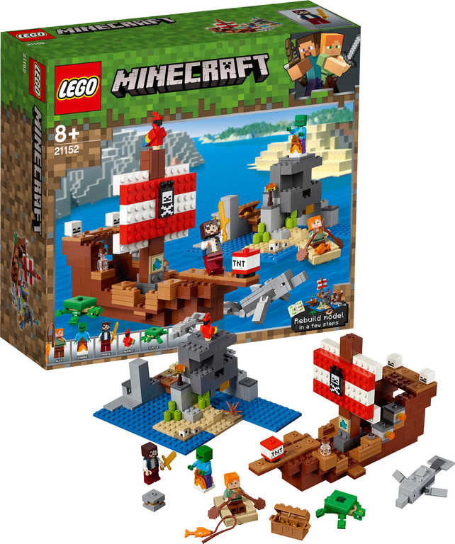 LEGO® Minecraft® 21152 Dobrodružství pirátské lodi od 1 639 Kč - Heureka.cz