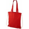 Nákupní taška a košík Bavlněná nákupní taška 2v1 se stahovací šňůrkou červená