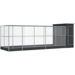 VidaXl Voliéra s rozšířením stříbrná 623x203x216 cm ocelová – Hledejceny.cz