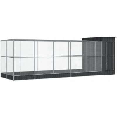 VidaXl Voliéra s rozšířením stříbrná 623x203x216 cm ocelová – Hledejceny.cz