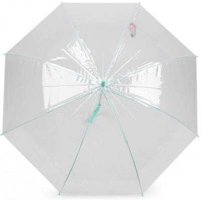 Dámský průhledný vystřelovací deštník mint – Zboží Mobilmania