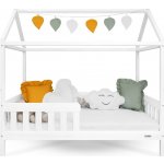 NEW BABY Dětská postel domeček se zábradlím a roštem CASTELLO 180x90 cm bílá – Zboží Mobilmania